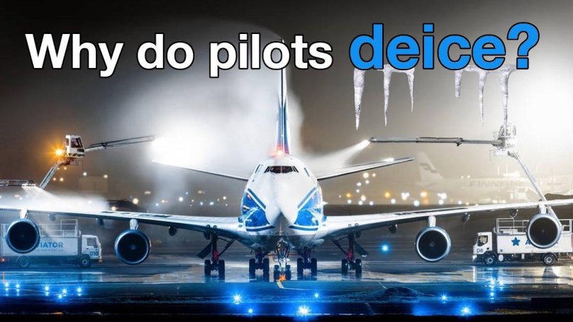 Обработка самолета противообледенительной жидкостью