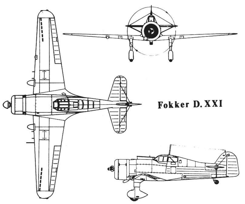 Фоккер д 21 чертежи
