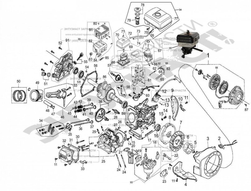 Мотор Lifan 168 f схема