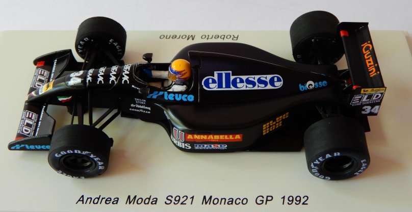 Andrea Moda s921 35 Monaco GP 1992 Perry MCCARTHY s3899 Spark 1.43