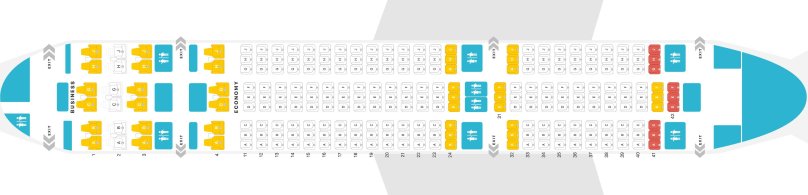 Боинг 787-800 расположение мест в самолете