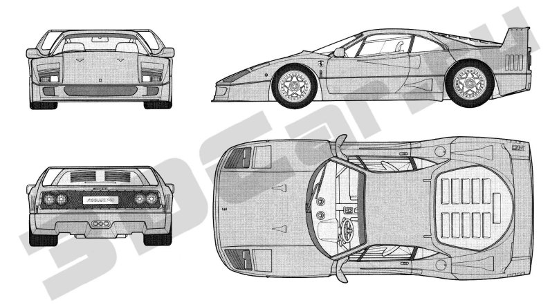 Феррари ф40 чертеж