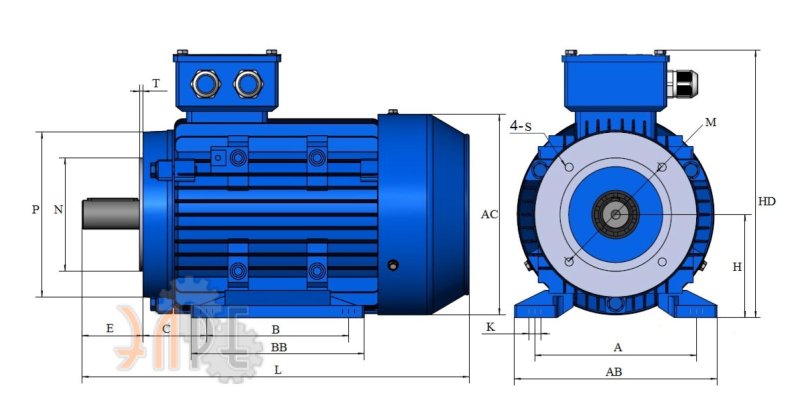 Электродвигатель АИС 90la2 2.2 КВТ
