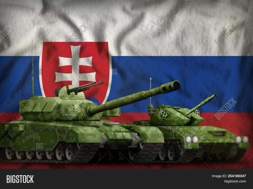 Флаг Словакии на танке