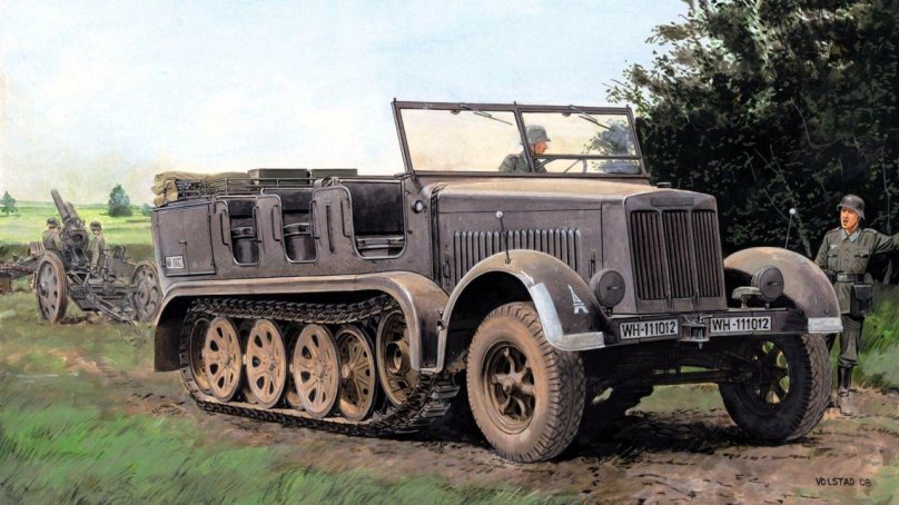Немецкий полугусеничный тягач SD KFZ 7