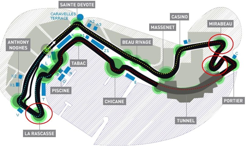 Схема трассы Монако формула-1