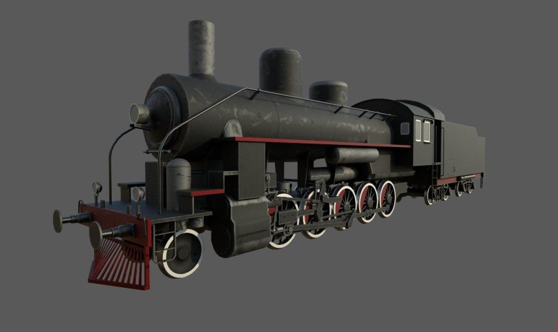 Паровоз 3д модель