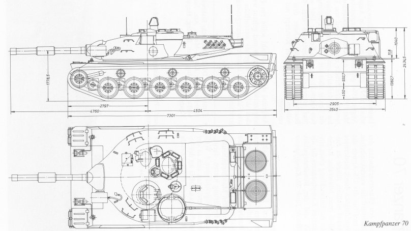 MBT 70 чертеж