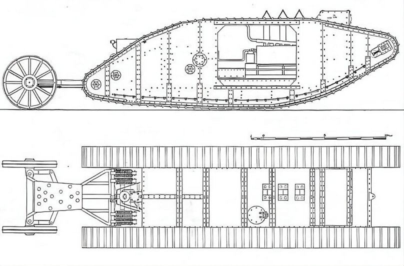 Марк 1 танк чертеж