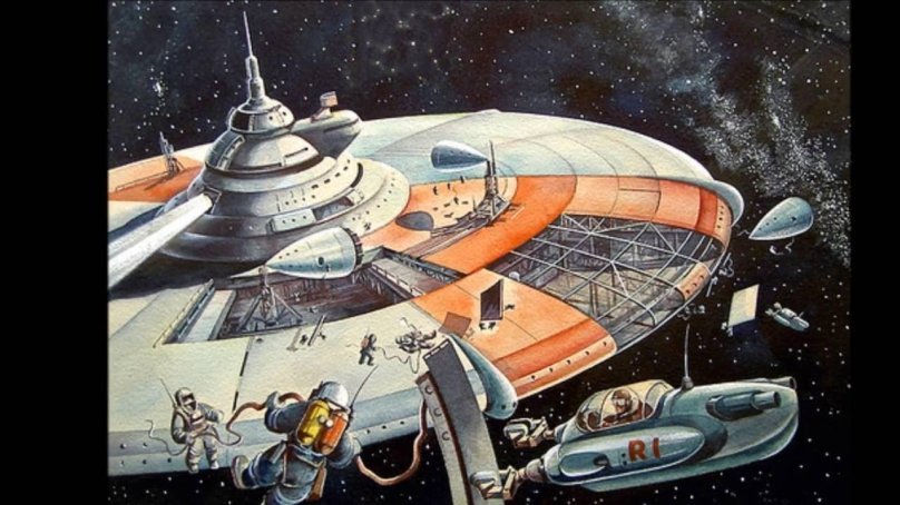 Космическая станция ретрофутуризм СССР