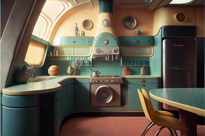 Ретрофутуризм интерьер