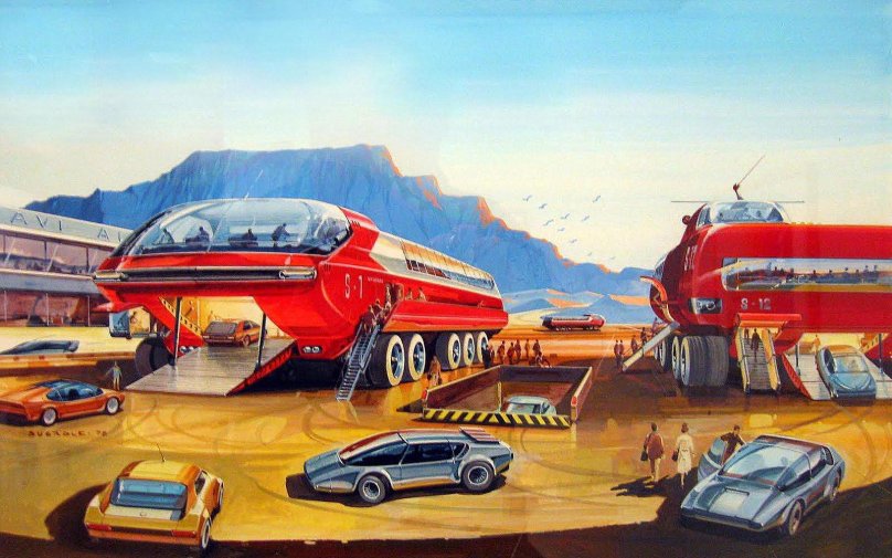 Архитектура 50х ретро-футуризм США