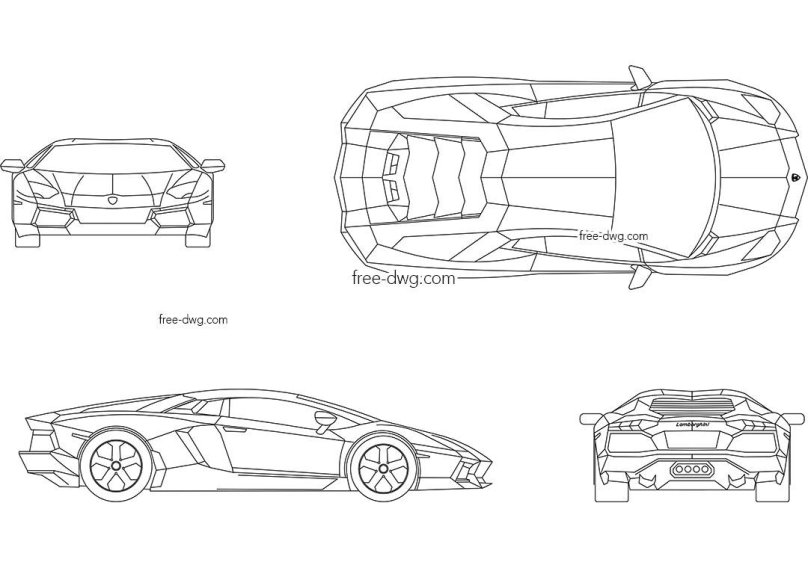 Чертежи Ламборджини авентадор