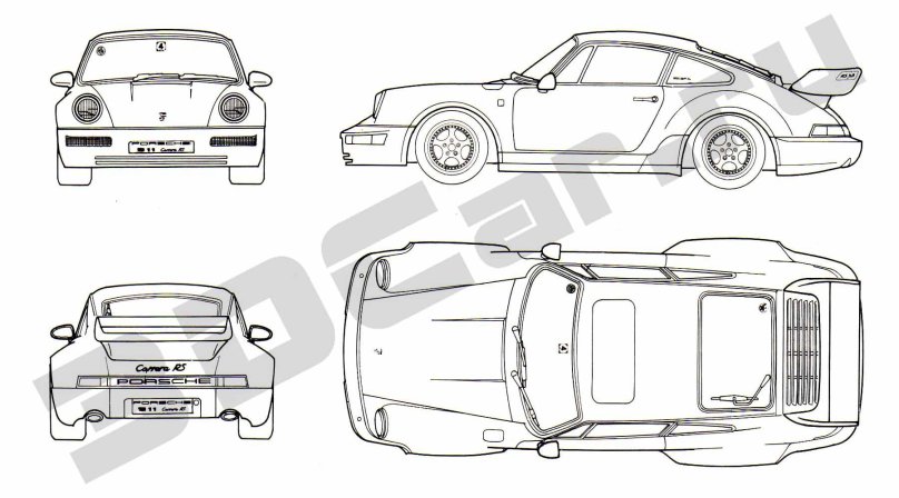 Porsche 930 Carrera чертёж