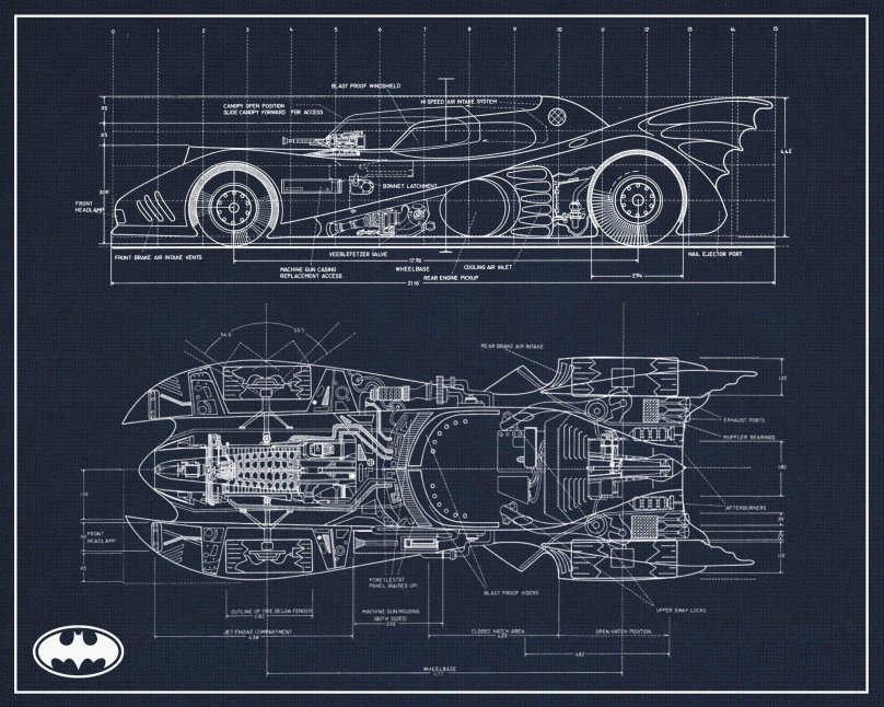 Бэтмобиль чертежи