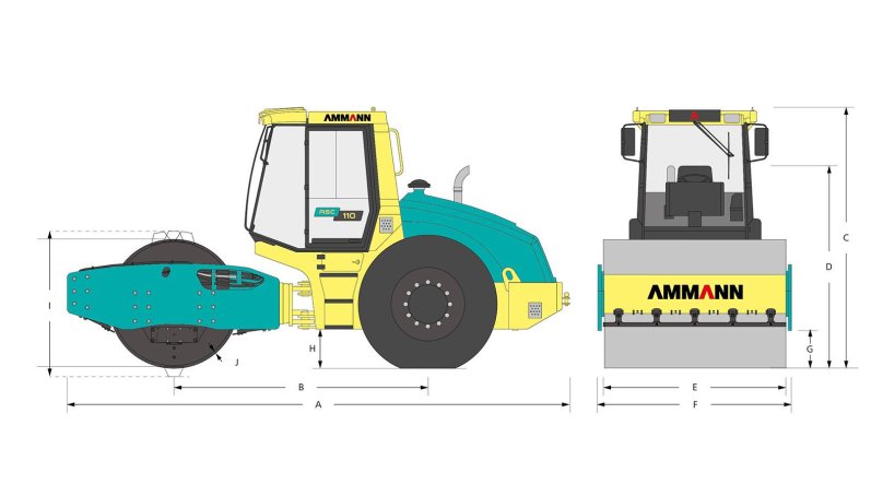 Грунтовый каток Ammann ASC 70d dwg "скачать"