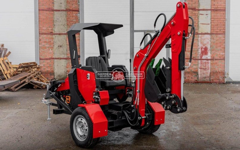 Прицепной мини экскаватор ред Рино