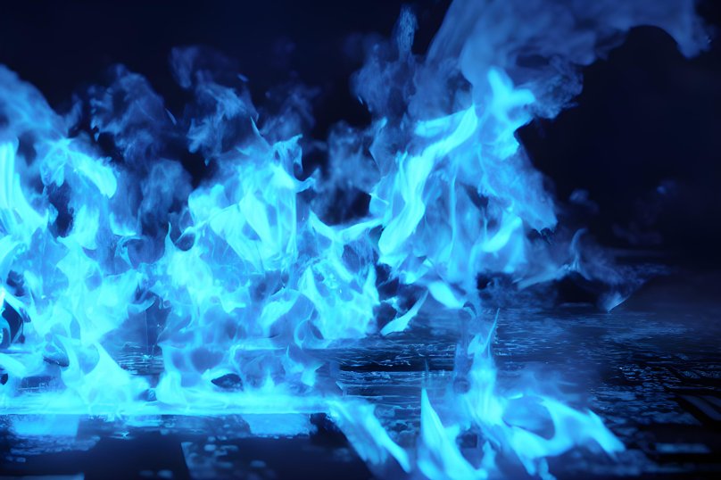 Синий огонь обои