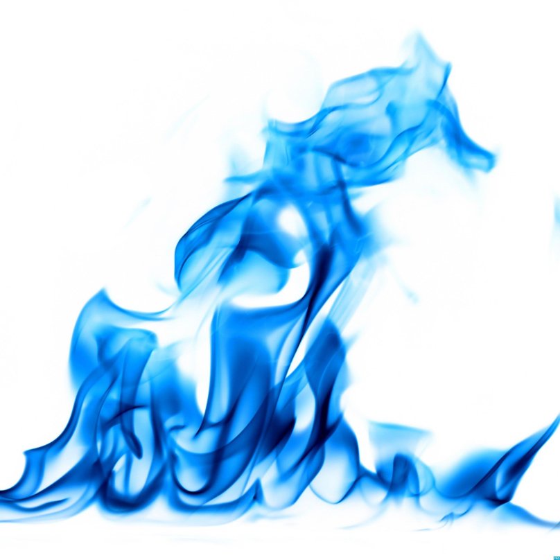 Синее пламя на белом фоне