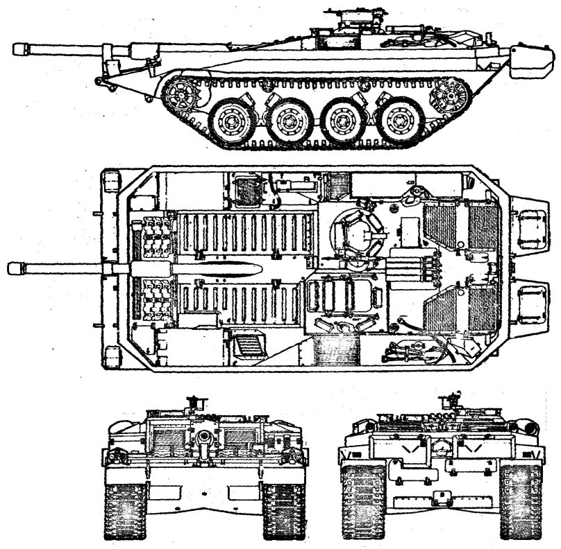 Танк Strv 103 чертежи