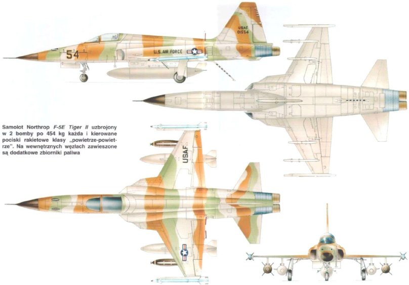 Northrop f-5e Tiger II чертежи