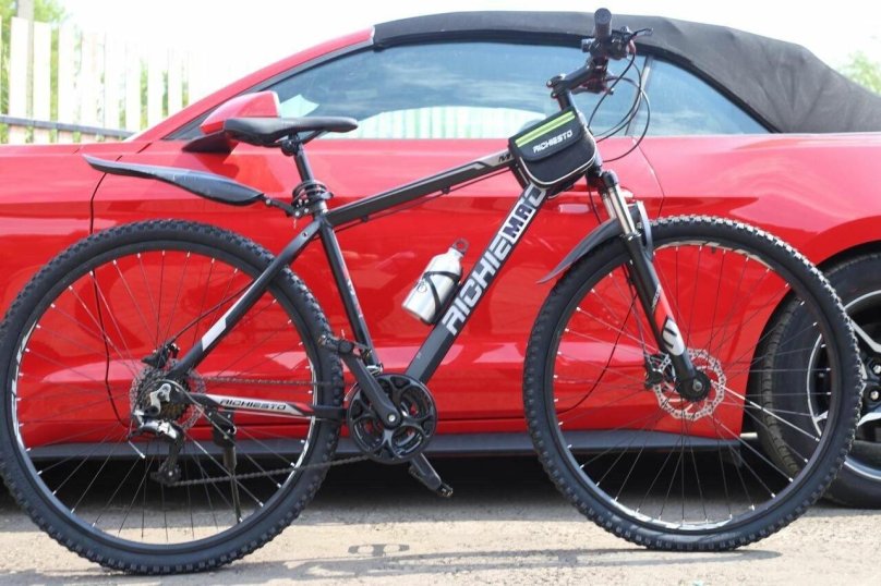 Велосипед Искра без скоростей темно красный