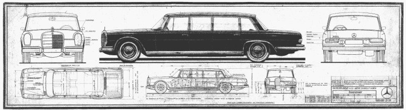 Mercedes Benz 600 w100 Pullman чертёж