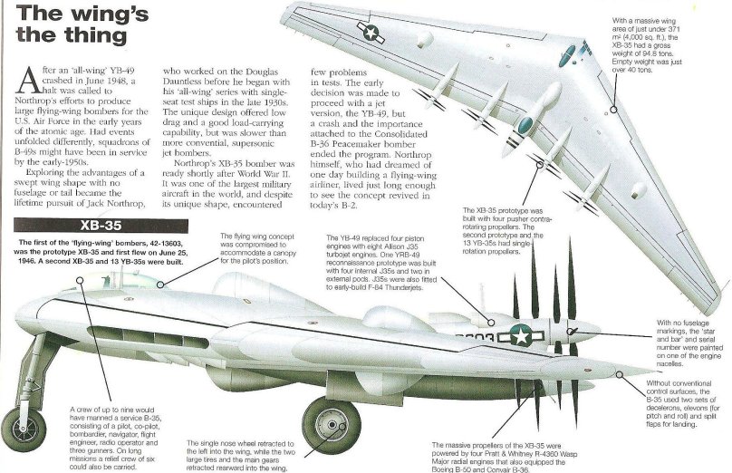 Northrop XB-35 схема