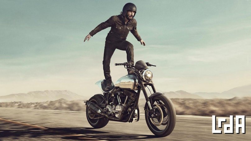 Киану Ривз на мотоцикле