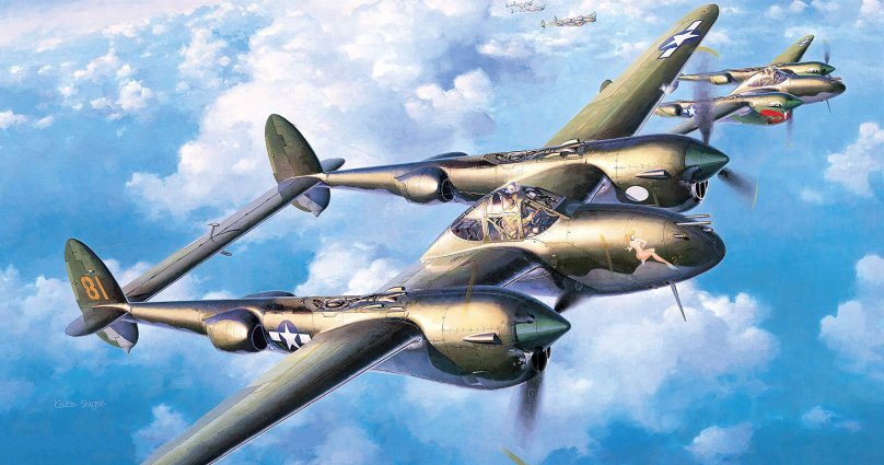 Hasegawa 09102 самолет p-38l Lightning Grronimo II 1/48