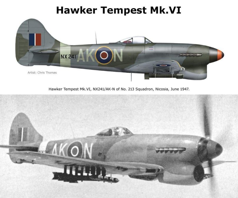 Hawker Tempest MK.V чертежи с размерами