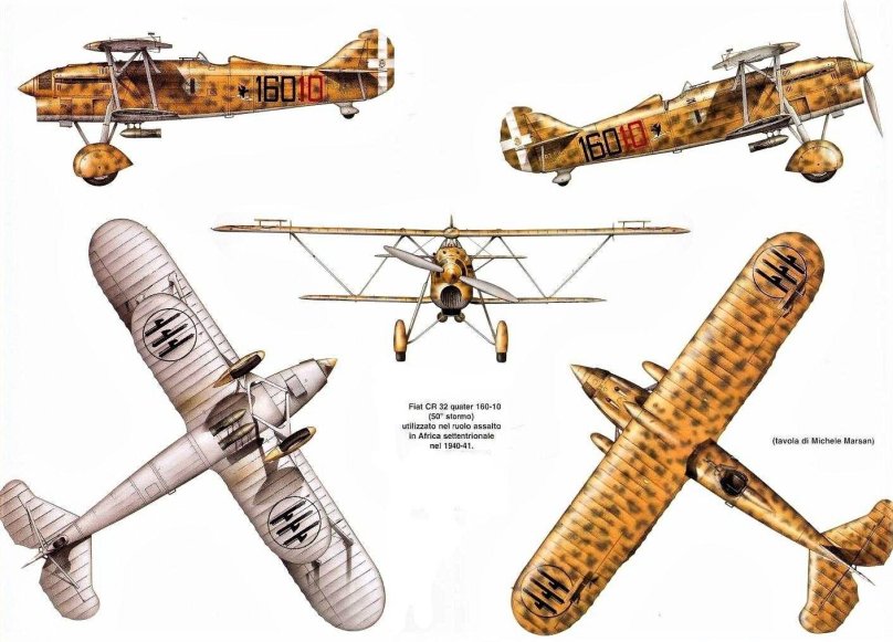 Итальянский истребитель-биплан Фиат CR.32