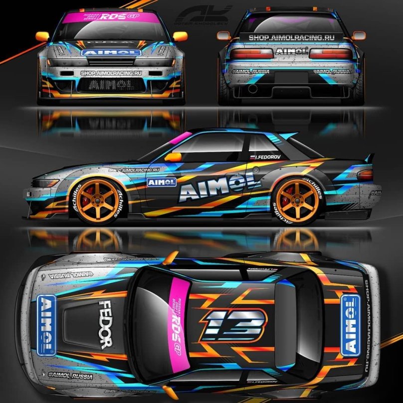 Nissan Silvia s13 Drift livery развертка винила