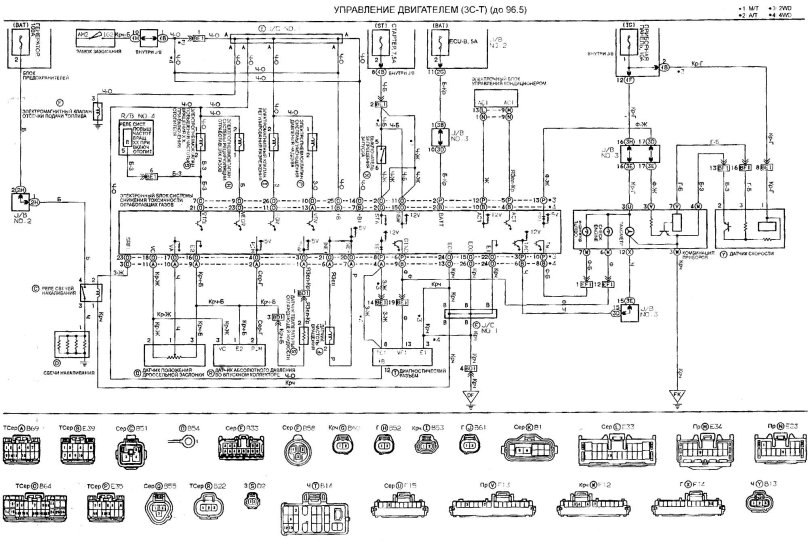 Схема электрооборудования Toyota Camry sv30