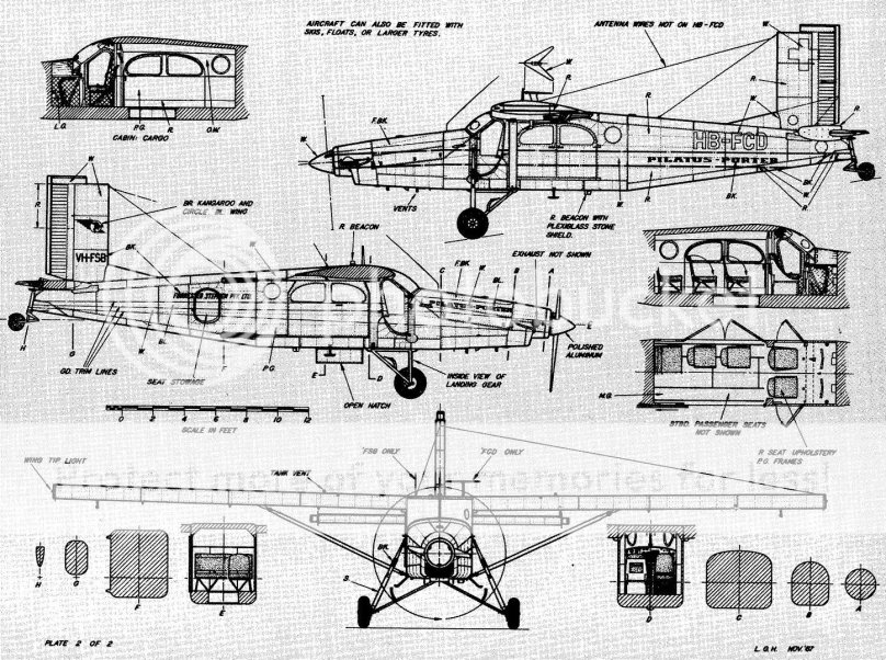Pilatus PC-6 Turbo Porter чертежи