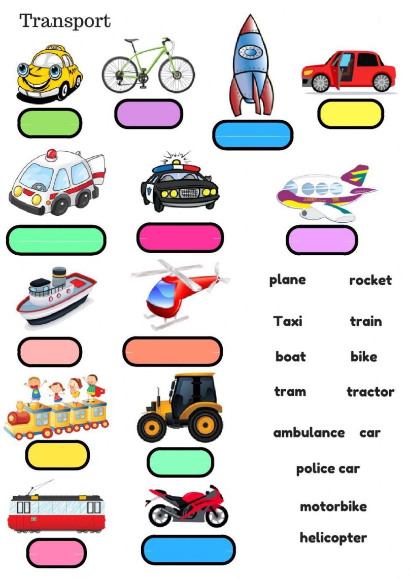 Задания по теме транспорт на английском языке