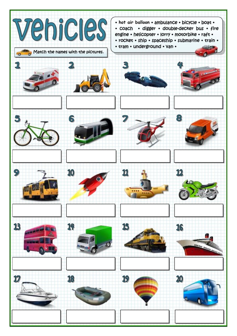 Транспорт на английском задания