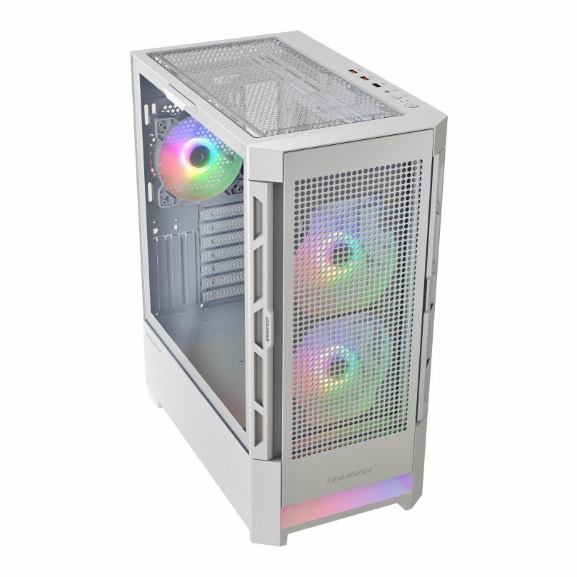 Корпус cougar Airface RGB White, 2х140мм + 1x120mm ARGB Fan, ARGB Fan Hub, без БП, белый, ATX
