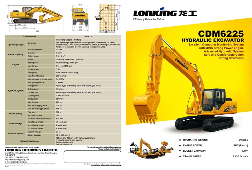 Экскаватор Lonking 6225