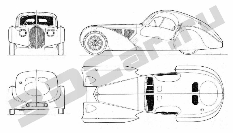 Bugatti Type 57sc Atlantic чертежи