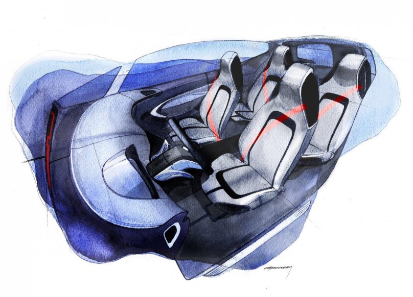 Интерьер автомобиля скетчи