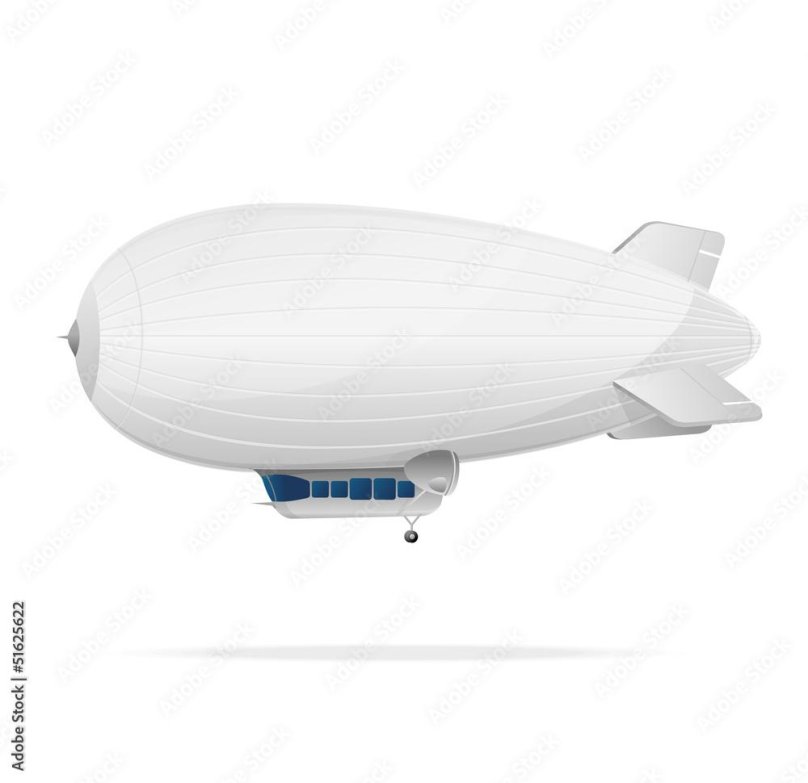 Дирижабль на белом фоне