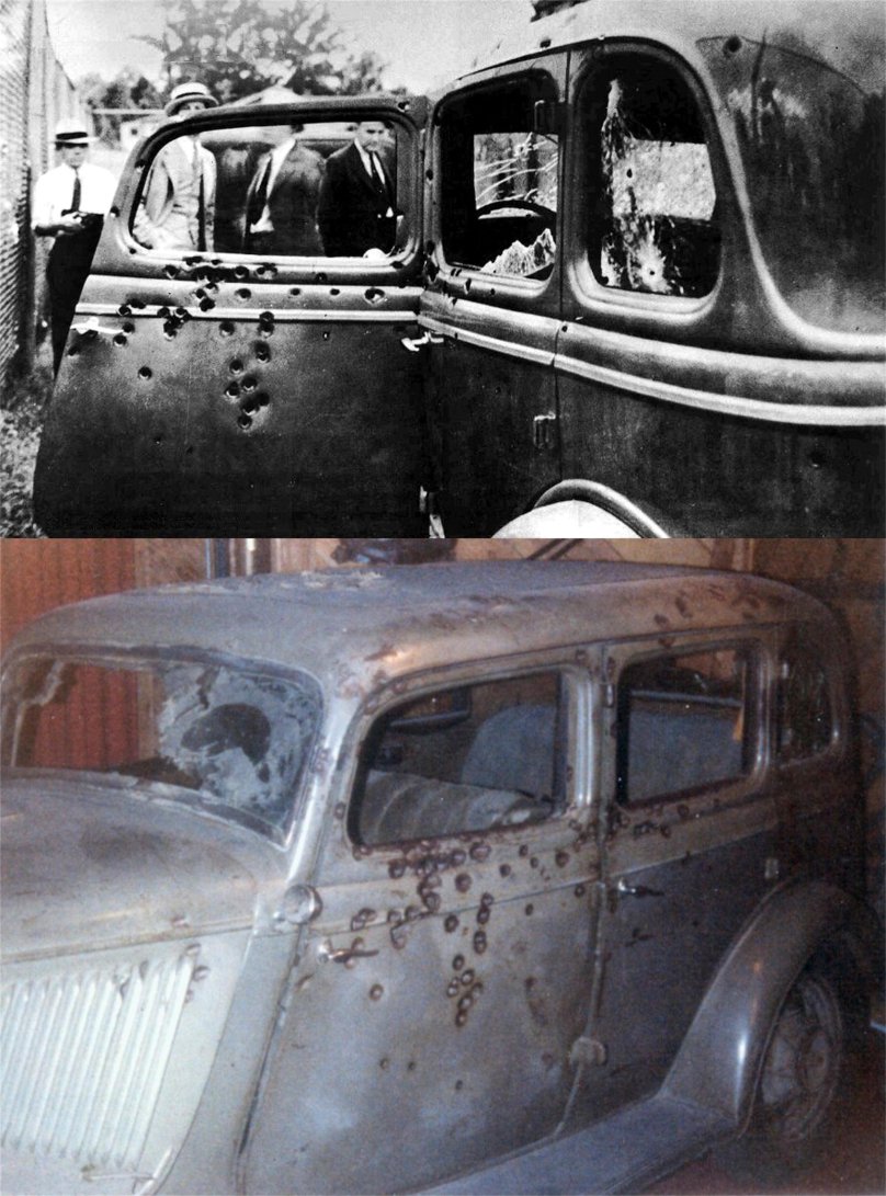 Бонни и Клайд расстрелянная машина