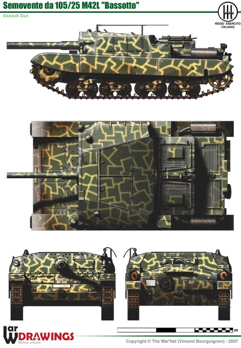 Итальянская САУ semovente m.40 da 105/25