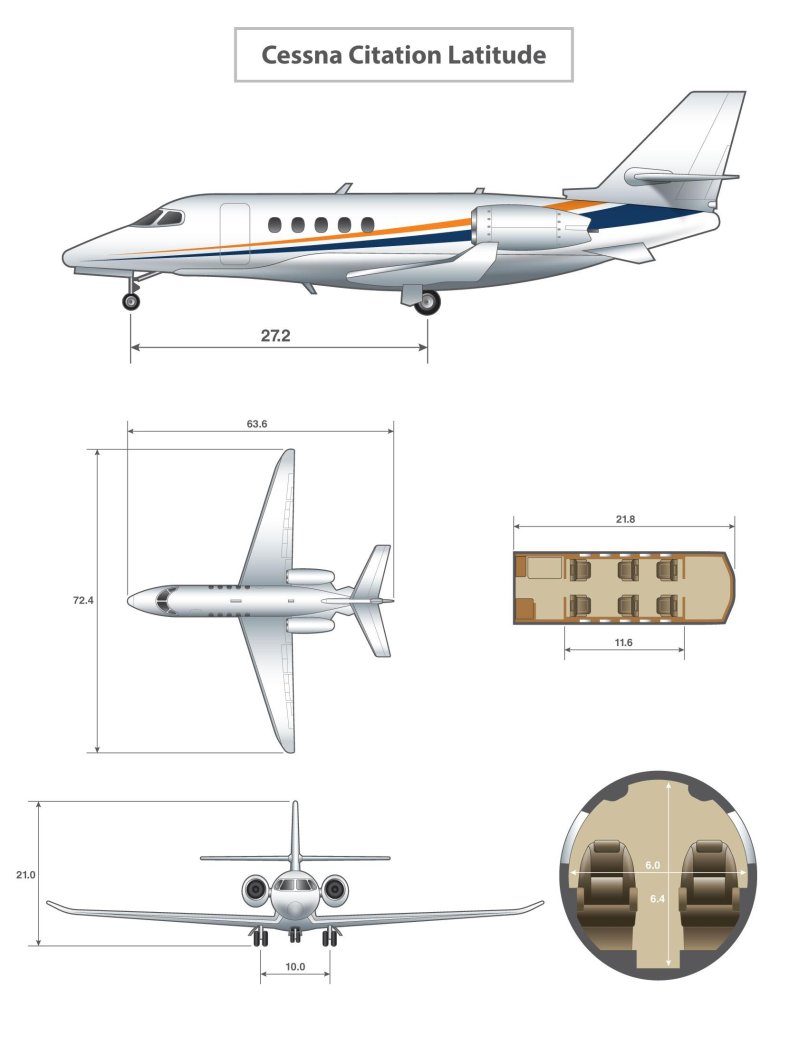 Cessna 750 Citation x чертеж