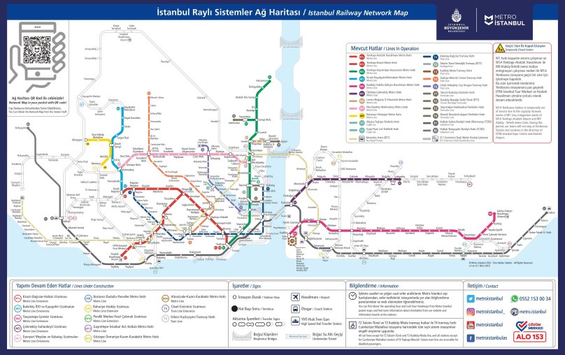 Схема метро Стамбула 2022