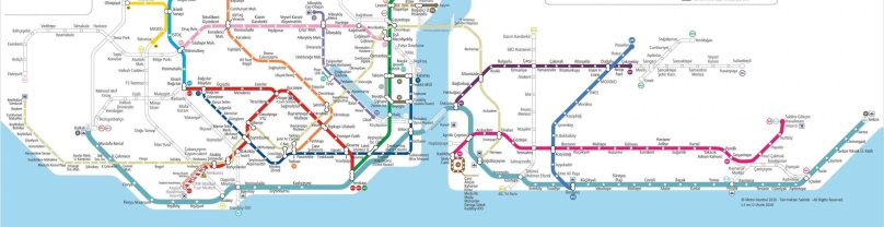 Схема метро Стамбула 2023