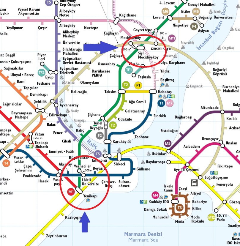 Схема метро Стамбула 2023 аэропорт