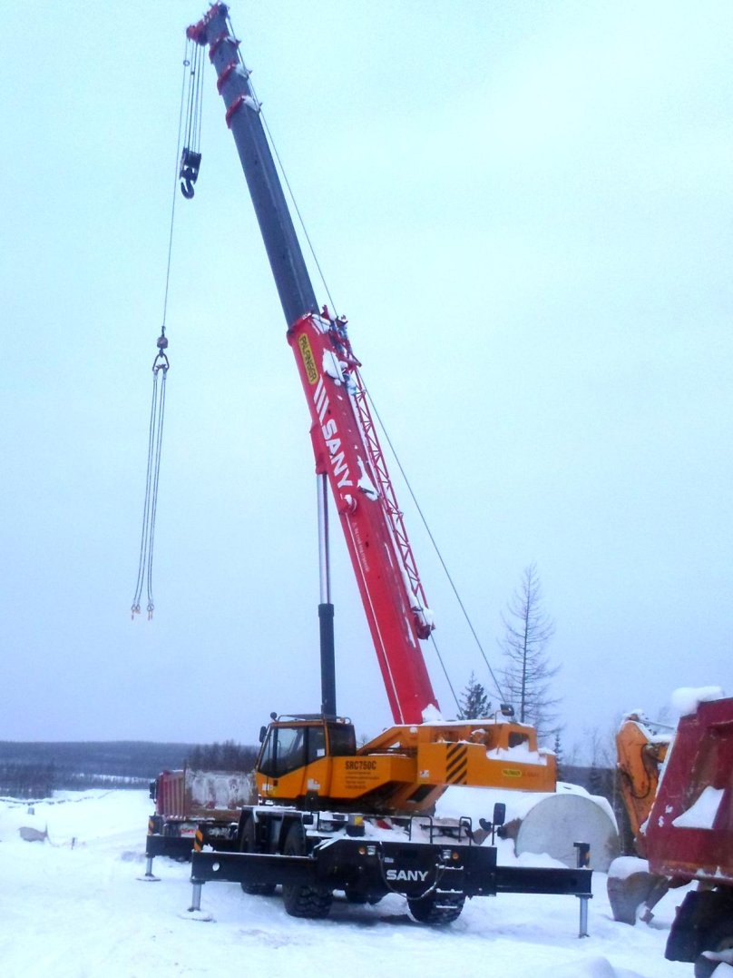 Короткобазный кран Palfinger sany src750c