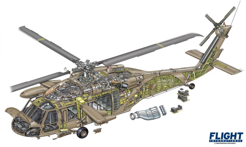 Sikorsky uh-60 Black Hawk внутри